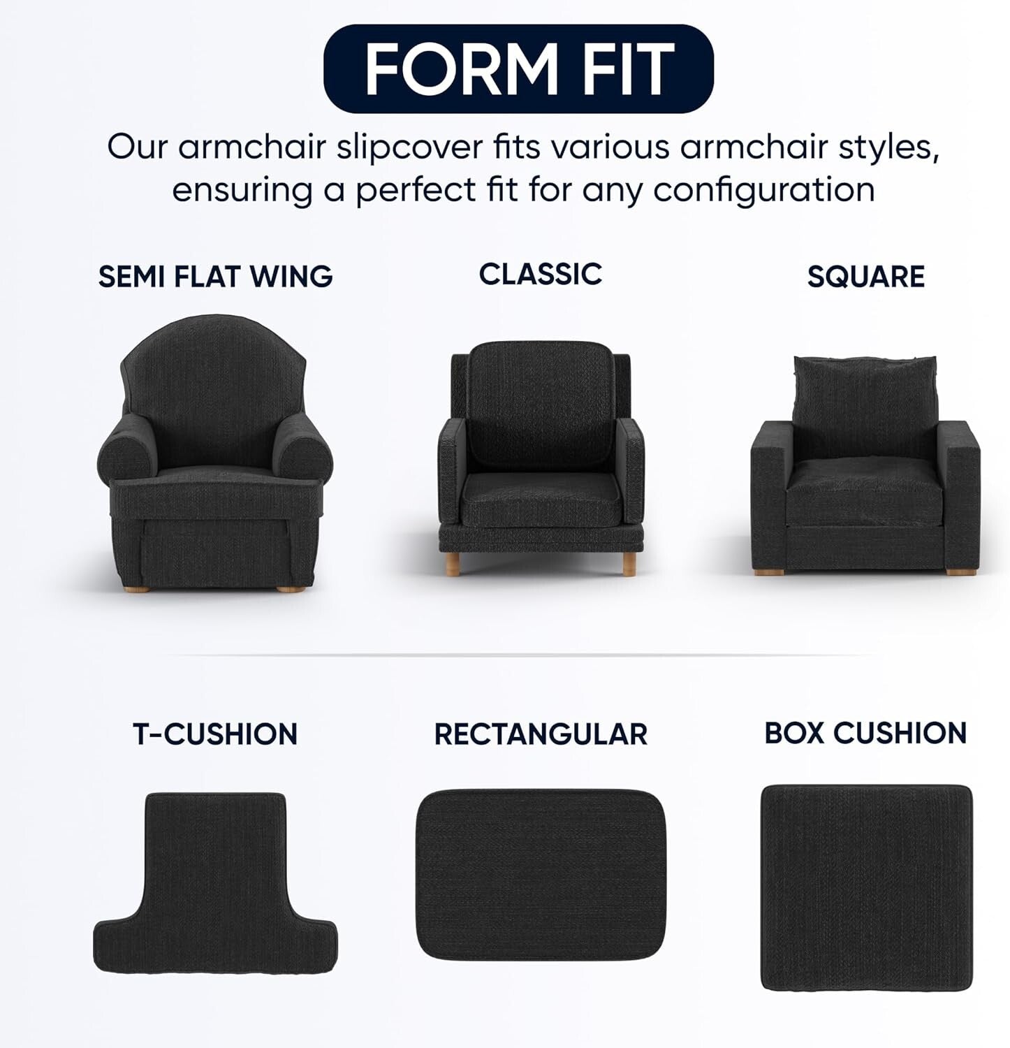 Soft Polyester Armchair Slipcover - One-Piece Stretch Fit for Modern Living