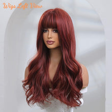 Load image into Gallery viewer, Natural-Looking Dark Red Synthetic Wig - Ideal for Everyday &amp; Events