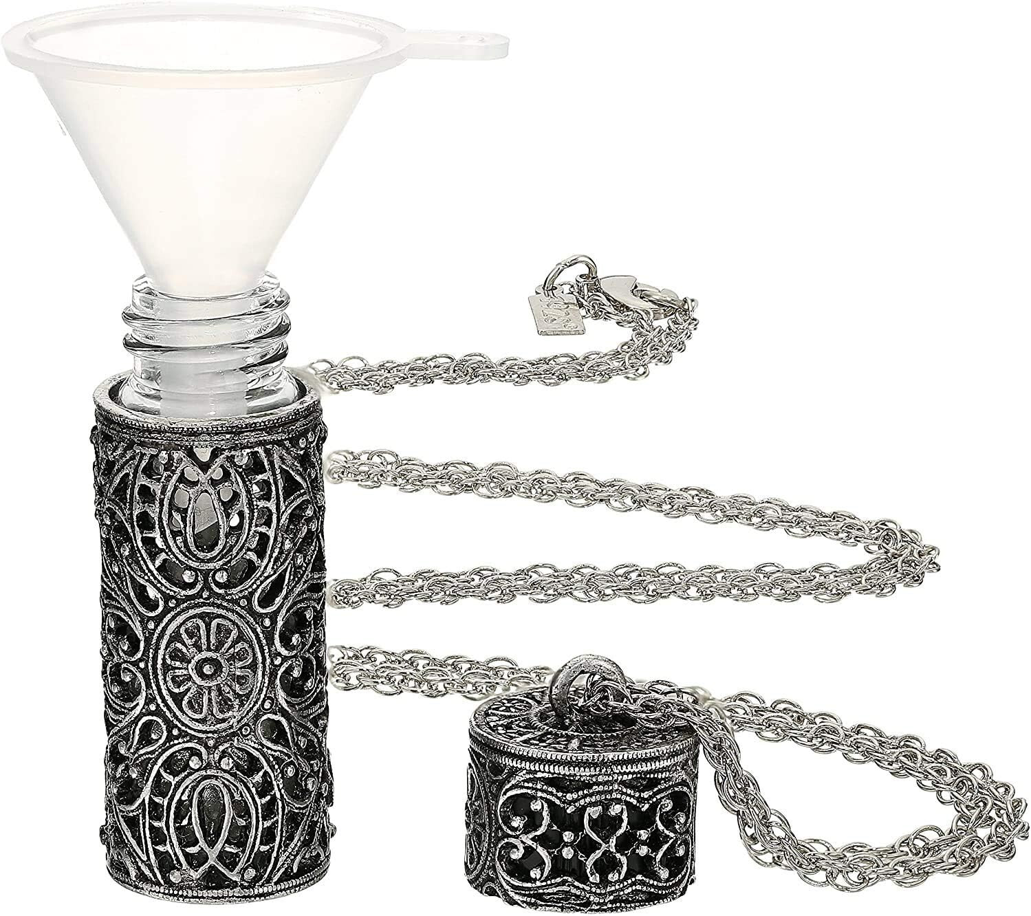 Elegant Glass Vial Pendant Necklace with Antiqued Pewter - Perfect Memorial Gift