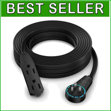 Load image into Gallery viewer, Premium 50 Ft Extension Cord with 360° Rotating Flat Plug - 3 Female Outlets