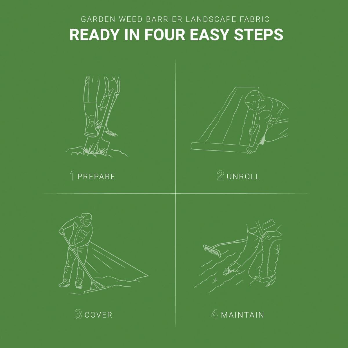 Premium 5oz Heavy-Duty Landscape Fabric for Ultimate Weed Control - 3ft x 100ft