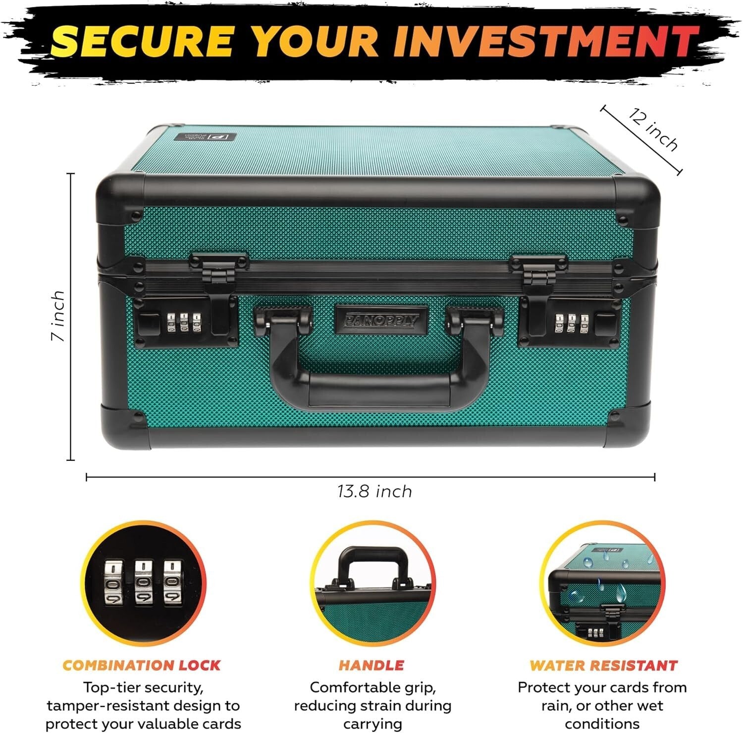 Elegant Green Aluminum Card Case for Graded Sports Cards - 3 Compartment Vault