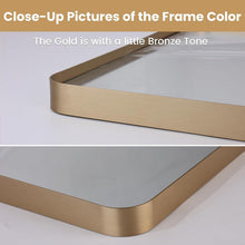 Load image into Gallery viewer, 24''X32'' Gold Bathroom Mirror with Anti-Rust Brushed Frame, Mounts Horizontally