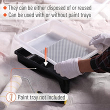 Load image into Gallery viewer, 80-Pack Disposable Paint Tray Liners for 9-Inch Classic White Painting Projects