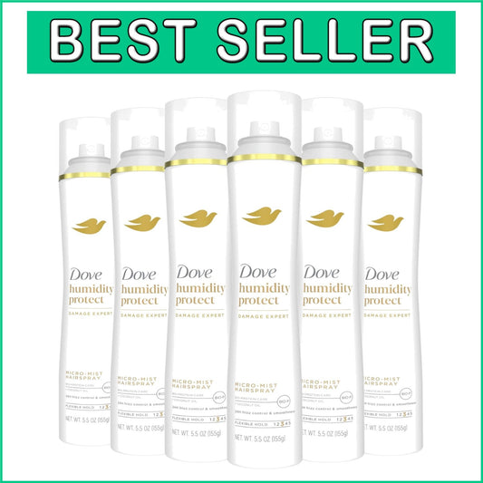 Flexible Hold Hairspray with Coconut Oil for All-Day Frizz Control - Pack of 6