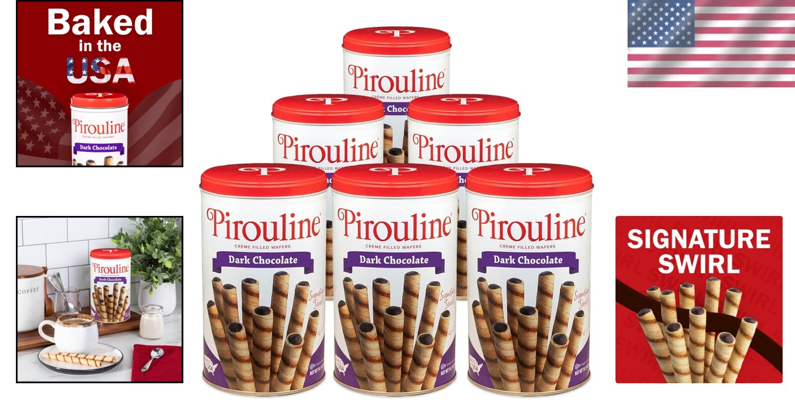 Delicious Dark Chocolate Rolled Wafers – Ideal for Dipping and Gifting – 6-pack