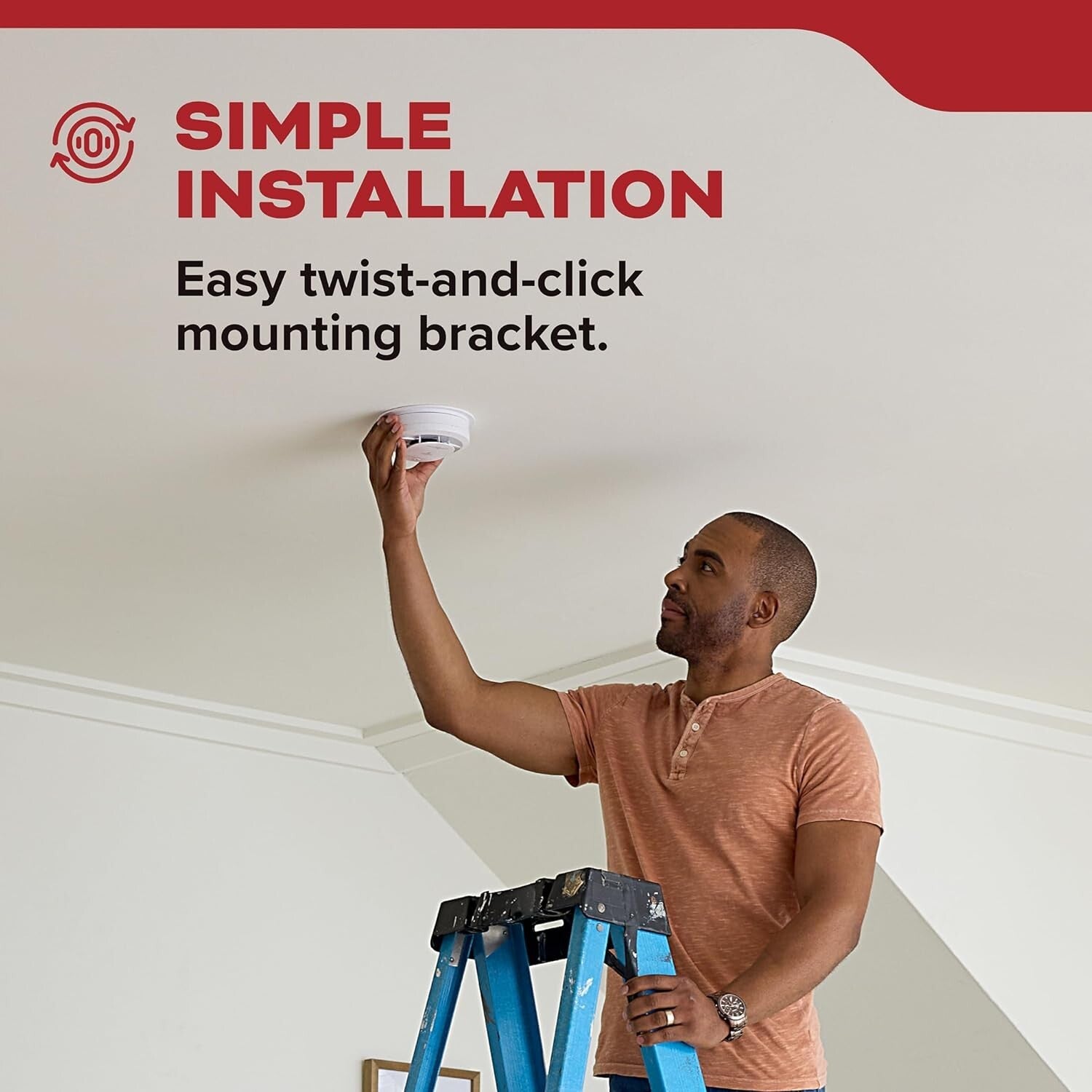 Photoelectric Hardwired Smoke Alarms, 10-Year Backup, Interconnected - 2 Pack