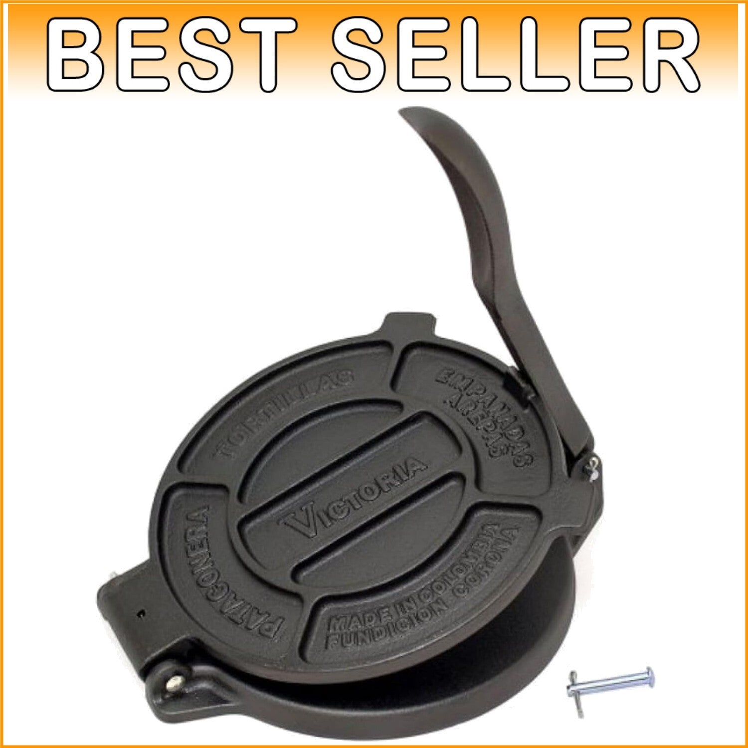 Durable 8-Inch Manual Tortilla Press: Artisan Crafted for Authentic Cooking