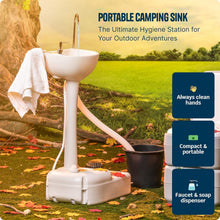 Load image into Gallery viewer, Portable Camping Sink with Soap Dispenser &amp; Foot Pump – 17L Hygiene Station
