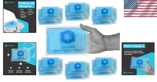 60-Packs Hot & Cold Gel Ice Packs for Instant Pain Relief - Flexible & Reusable