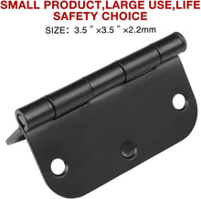 Load image into Gallery viewer, Bulk 108 Pack Matte Black Rounded Door Hinges 3.5 Inch with Installation Screws