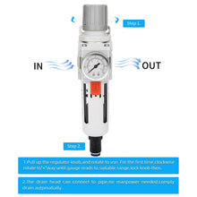 Load image into Gallery viewer, Auto Drain Air Filter/Regulator Combo with 5 Micron Filter &amp; Metal Bracket