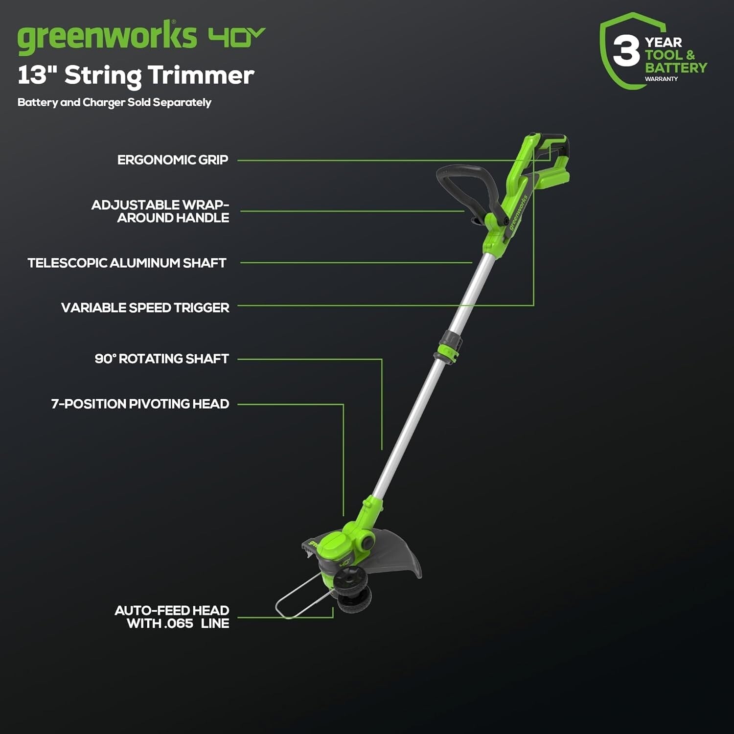 Effortless Battery-Powered 40V String Trimmer/Blower Set - Ideal for Homeowners