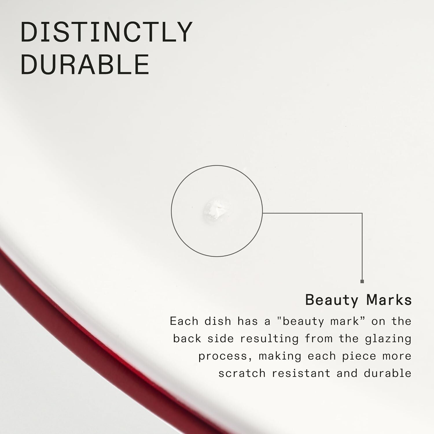 Elegant White and Red Rim Entrée Bowls - 10-Inch, Dishwasher and Microwave Safe