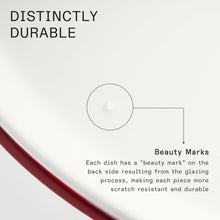 Load image into Gallery viewer, Elegant White and Red Rim Entrée Bowls - 10-Inch, Dishwasher and Microwave Safe