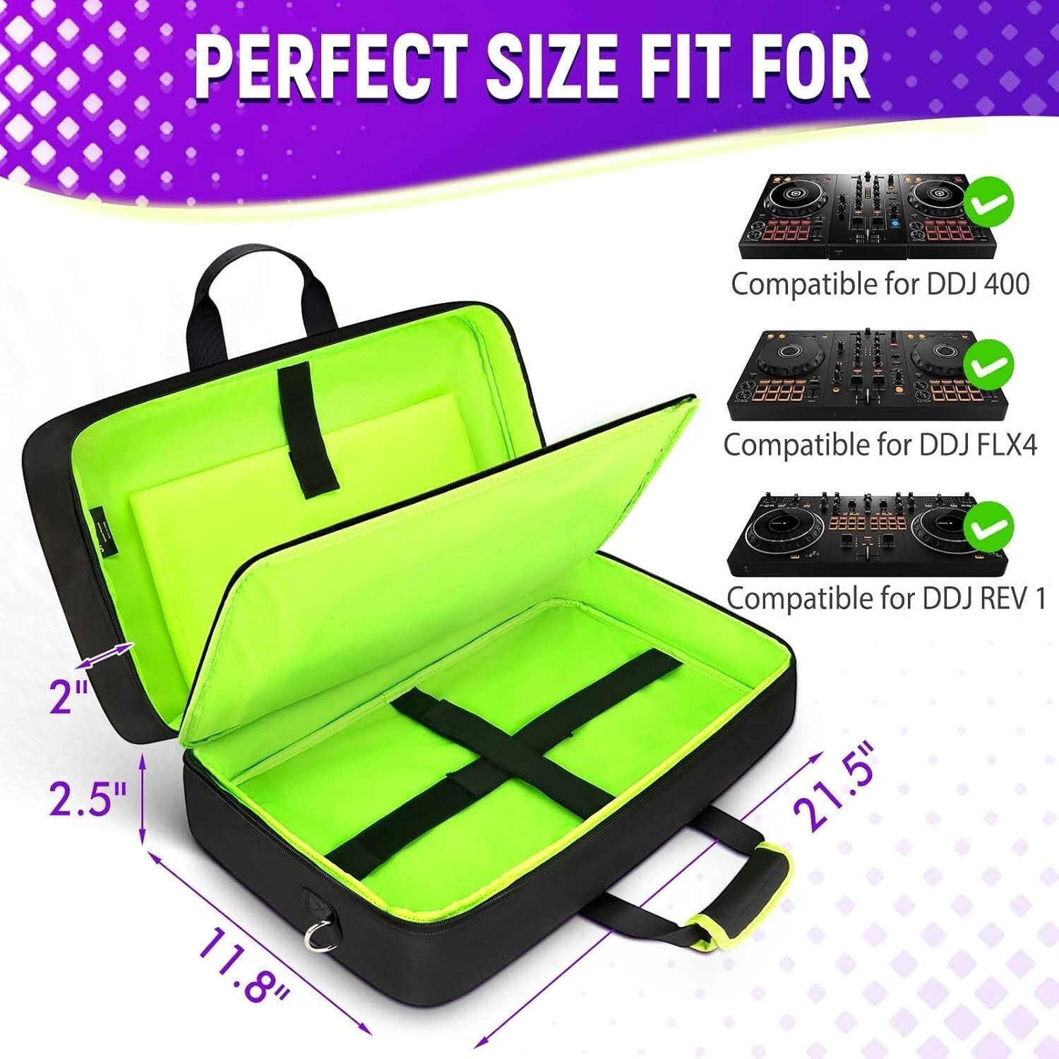 Elegant DJ Controller Case with 5 Pockets for Optimal Organization - 21.5"x11.8"
