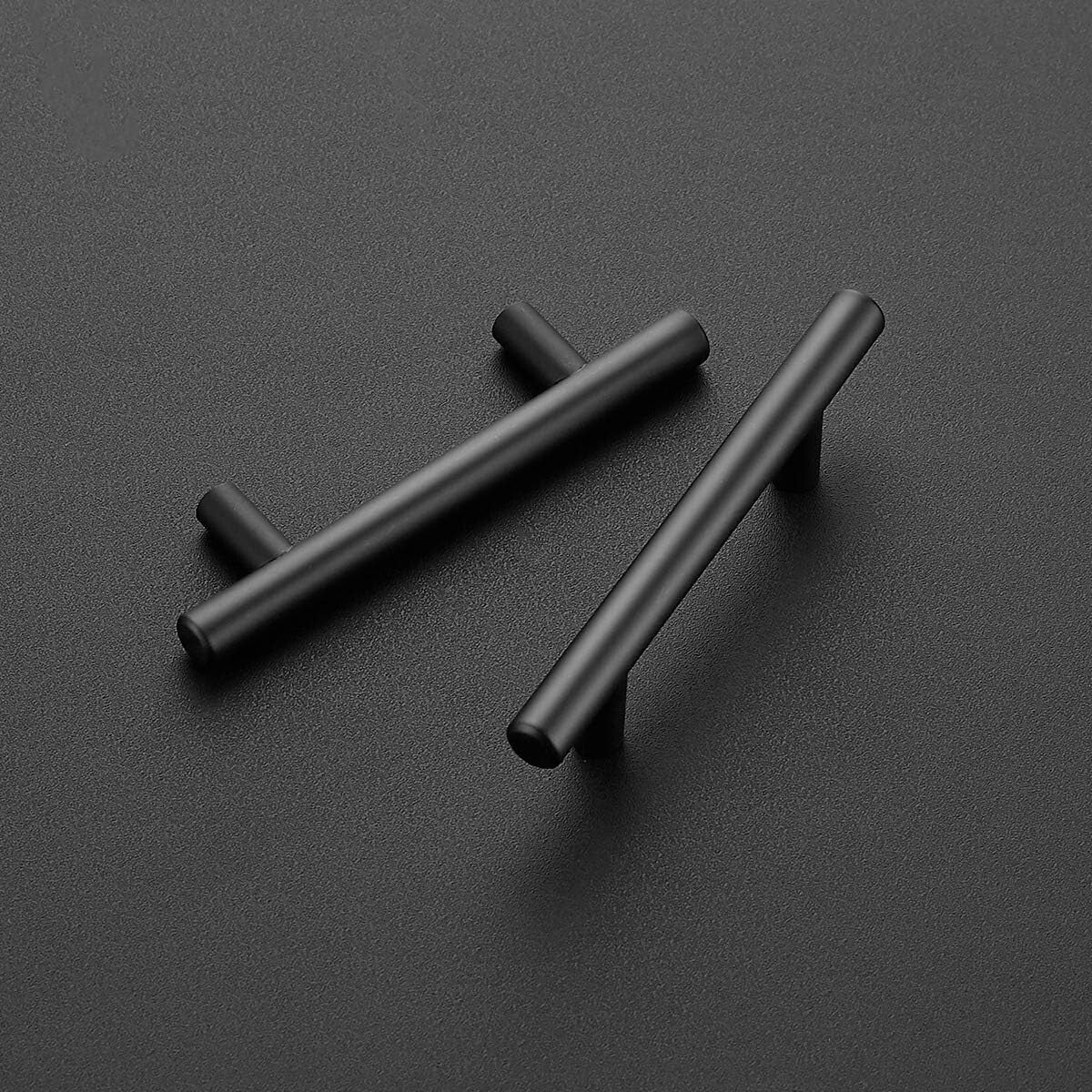 Versatile 6 Inch Matte Black Handles for Cabinets - 30 Piece Stainless Steel Set