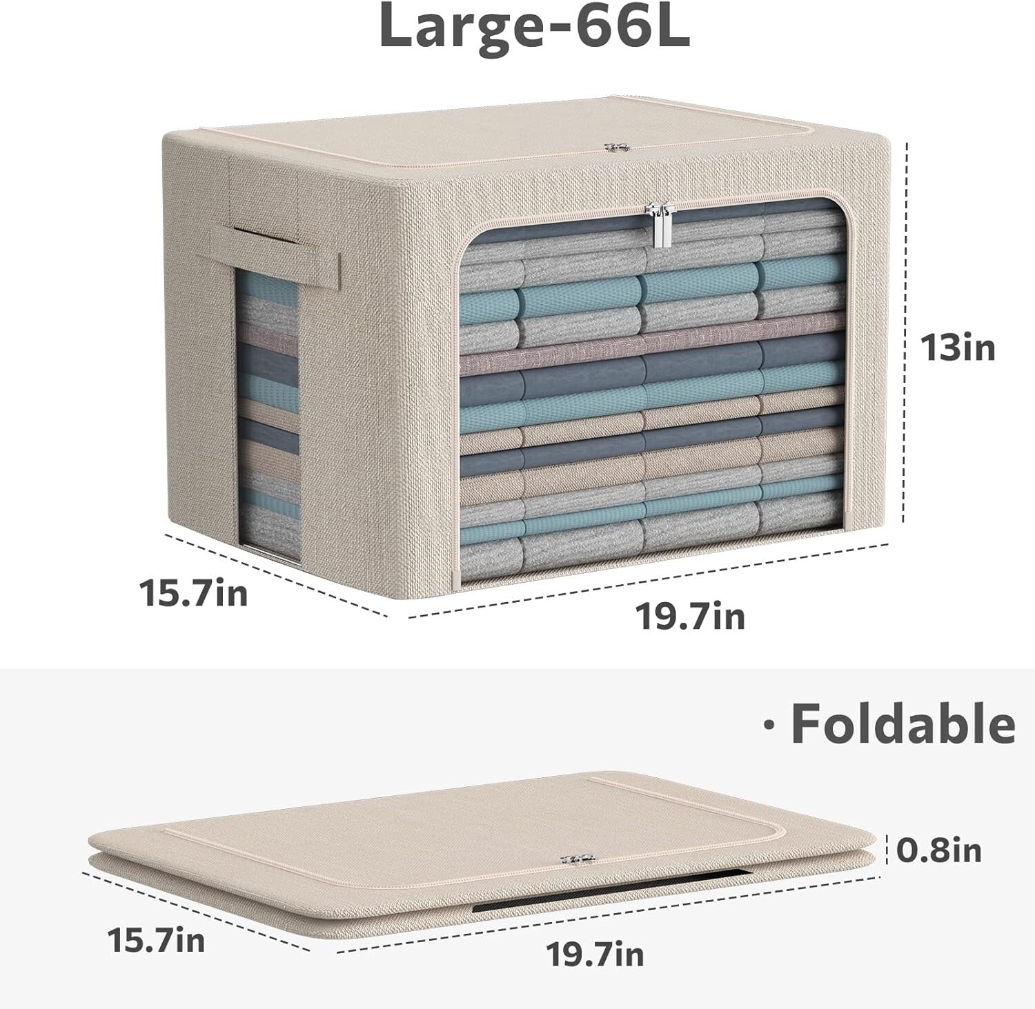 Elegant Linen Storage Bins - 3-Pack Foldable Organizers with 66L Capacity