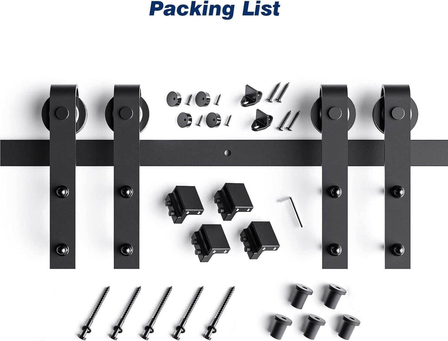 Durable 6FT Double Door Heavy-Duty Barn Door Hardware Track - Perfect for Aisles