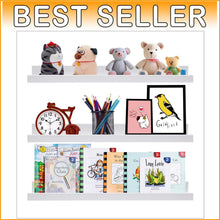 Load image into Gallery viewer, Versatile 24" White Wall-Mounted Shelves - Modern Storage for Kids &amp; Adults