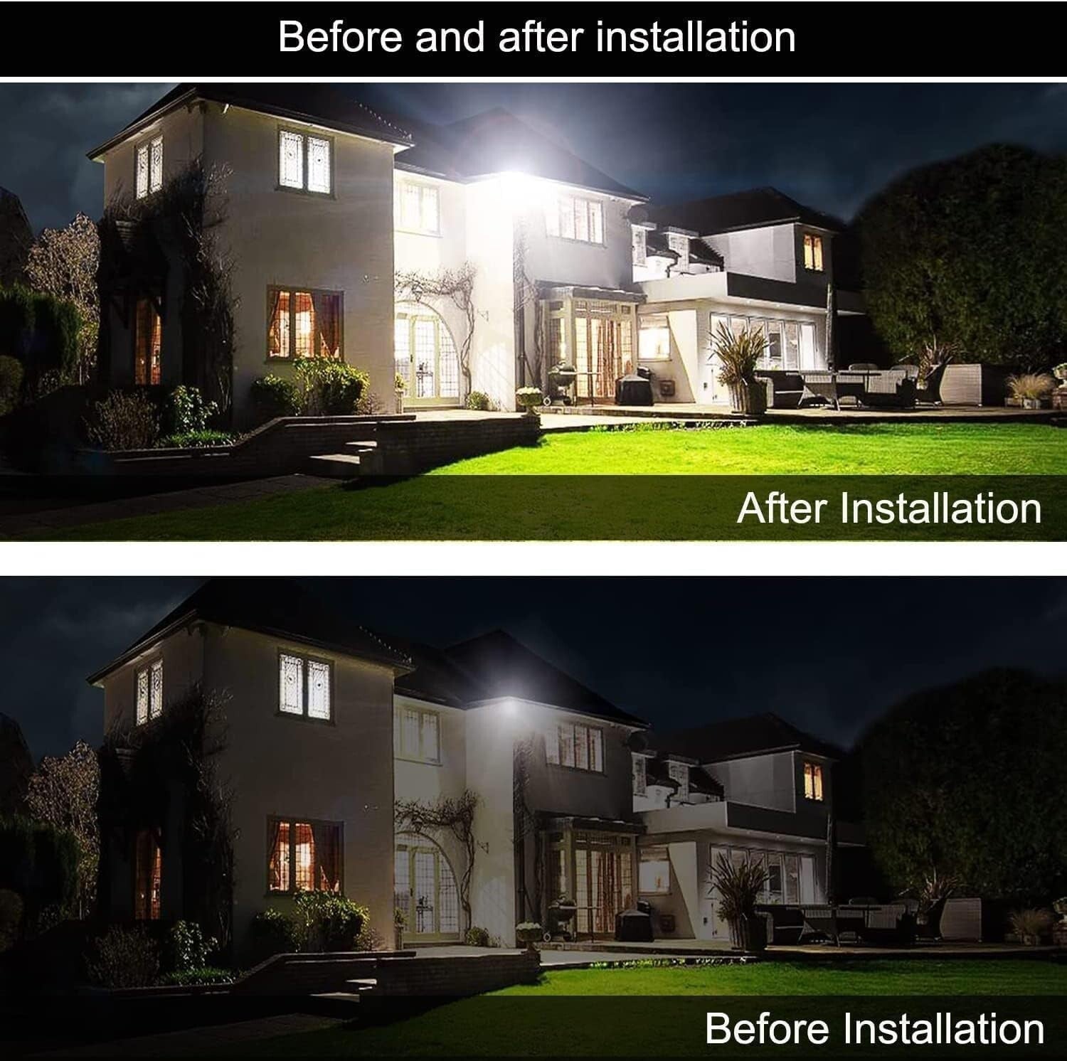 4-Pack 250W Outdoor LED Flood Lights - Shatterproof, IP66 Rated for All Weather