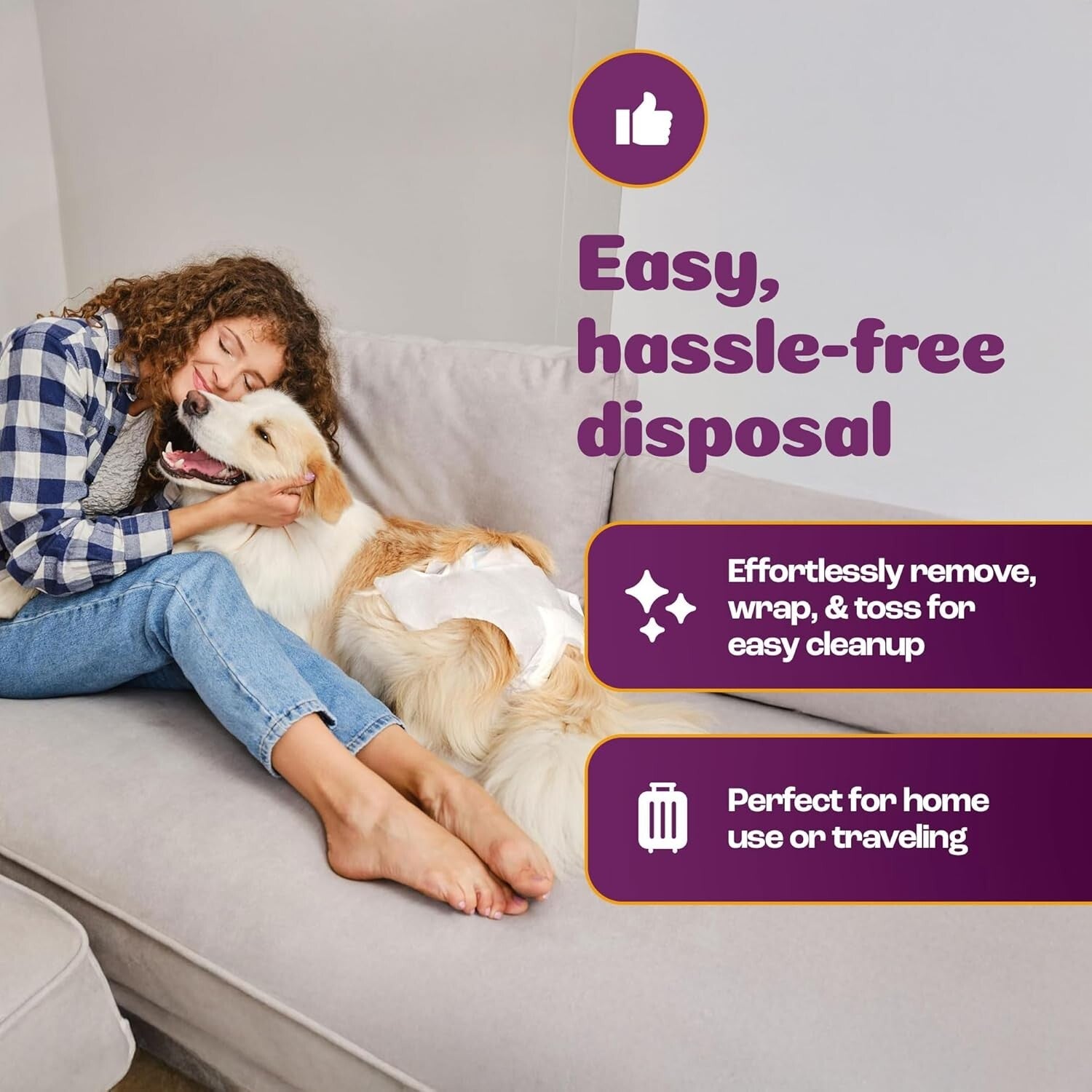 Leakproof X-Large Doggie Diapers for Female Dogs | 28 Count Heat & Incontinence