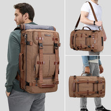 Load image into Gallery viewer, Convertible Canvas Travel Backpack with Leather Accents - 22" Stylish Design