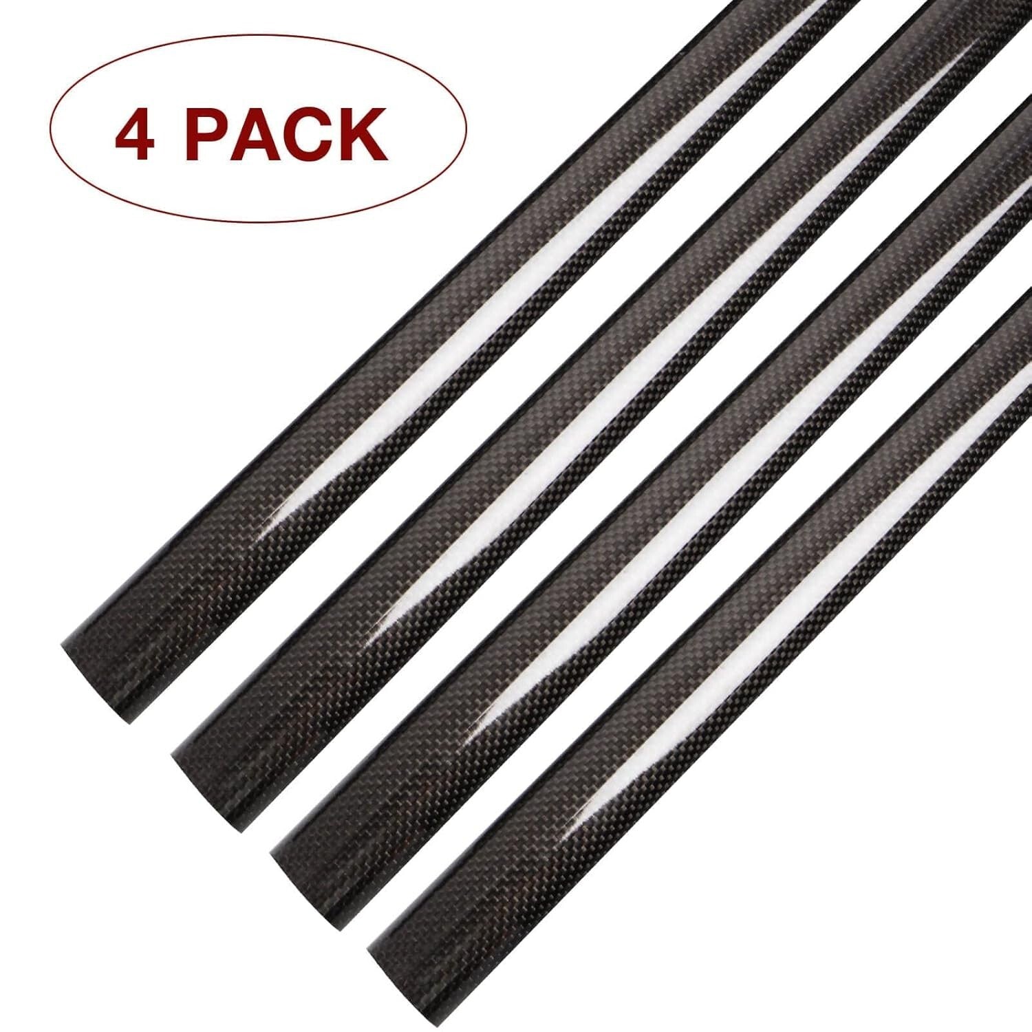 Elegant 4-Pack 37mm Inner Diameter Carbon Fiber Tubes - 500mm Lightweight Design