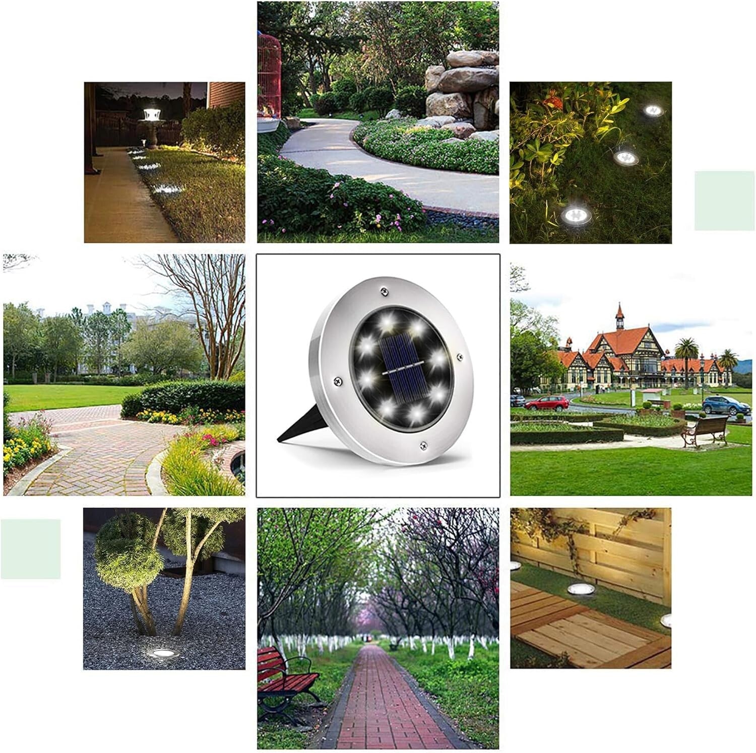 Durable Solar Landscape Lights Set - 24 Cold White LED Decor for Outdoor Spaces