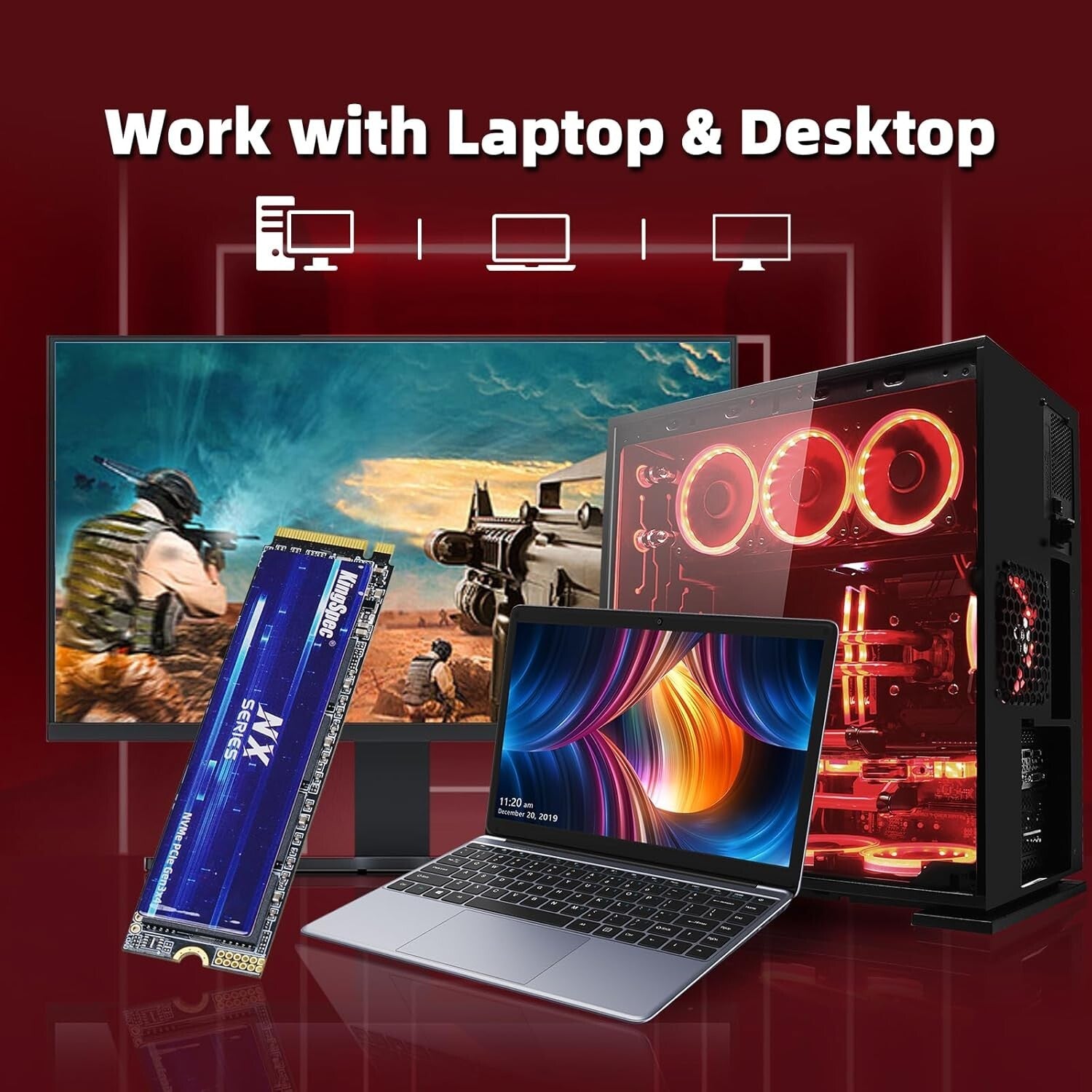 High-Performance 1TB NVMe SSD - 3500MB/s Speed, Ideal for Desktops & Laptops