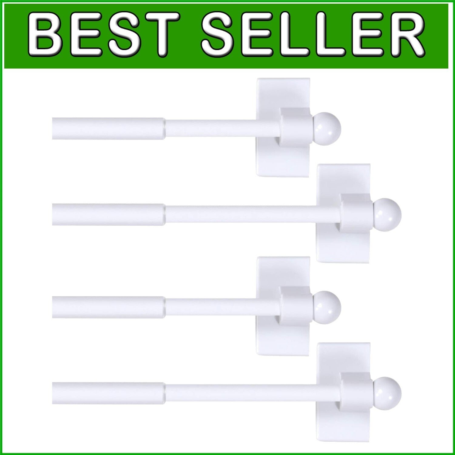 4 Pack Adjustable Magnetic Curtain Rods for Metal Doors - Elegant Home Decor