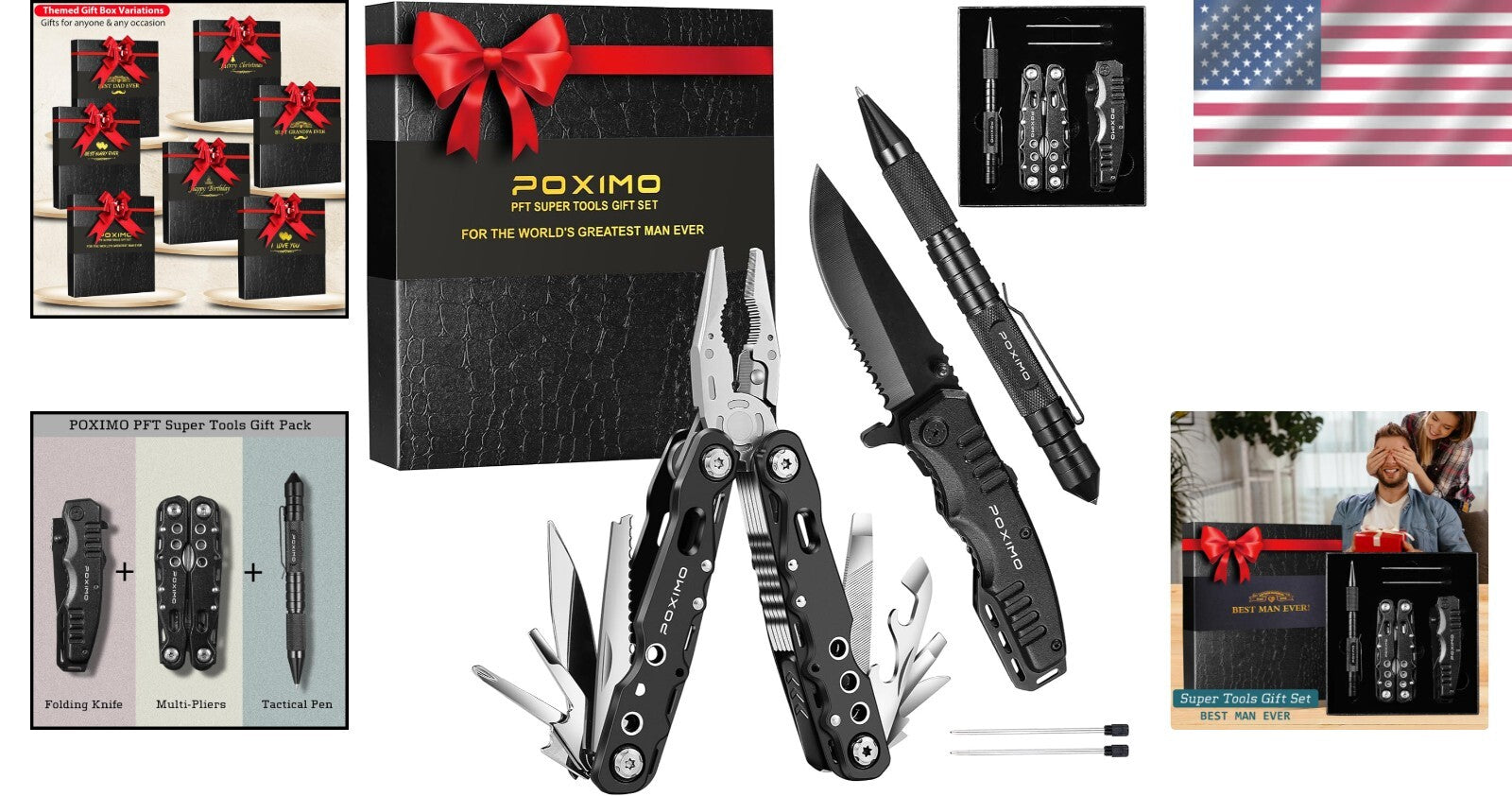 Compact Multitool Gift Set - 14-in-1 EDC Kit with Tactical Pen & Pocket Knife