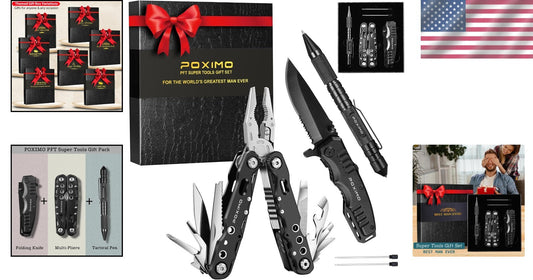 Compact Multitool Gift Set - 14-in-1 EDC Kit with Tactical Pen & Pocket Knife