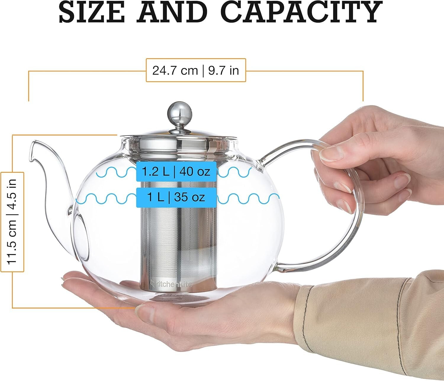 Microwave Safe Borosilicate Glass Teapot with 4 Teacups - Perfect for Tea Lovers