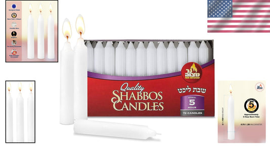 72 Classic White 6-Inch Taper Candles – Dripless & Smokeless for Any Occasion