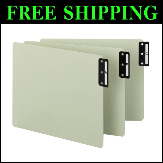 Eco-Friendly A-Z Vertical File Guides - Set of 25 Recycled Pressboard Organizers