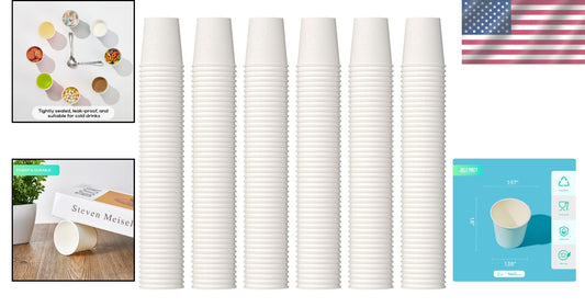 BPA-Free 2 oz White Paper Cups for Hot/Cold Drinks - 1440 Count Disposable Pack