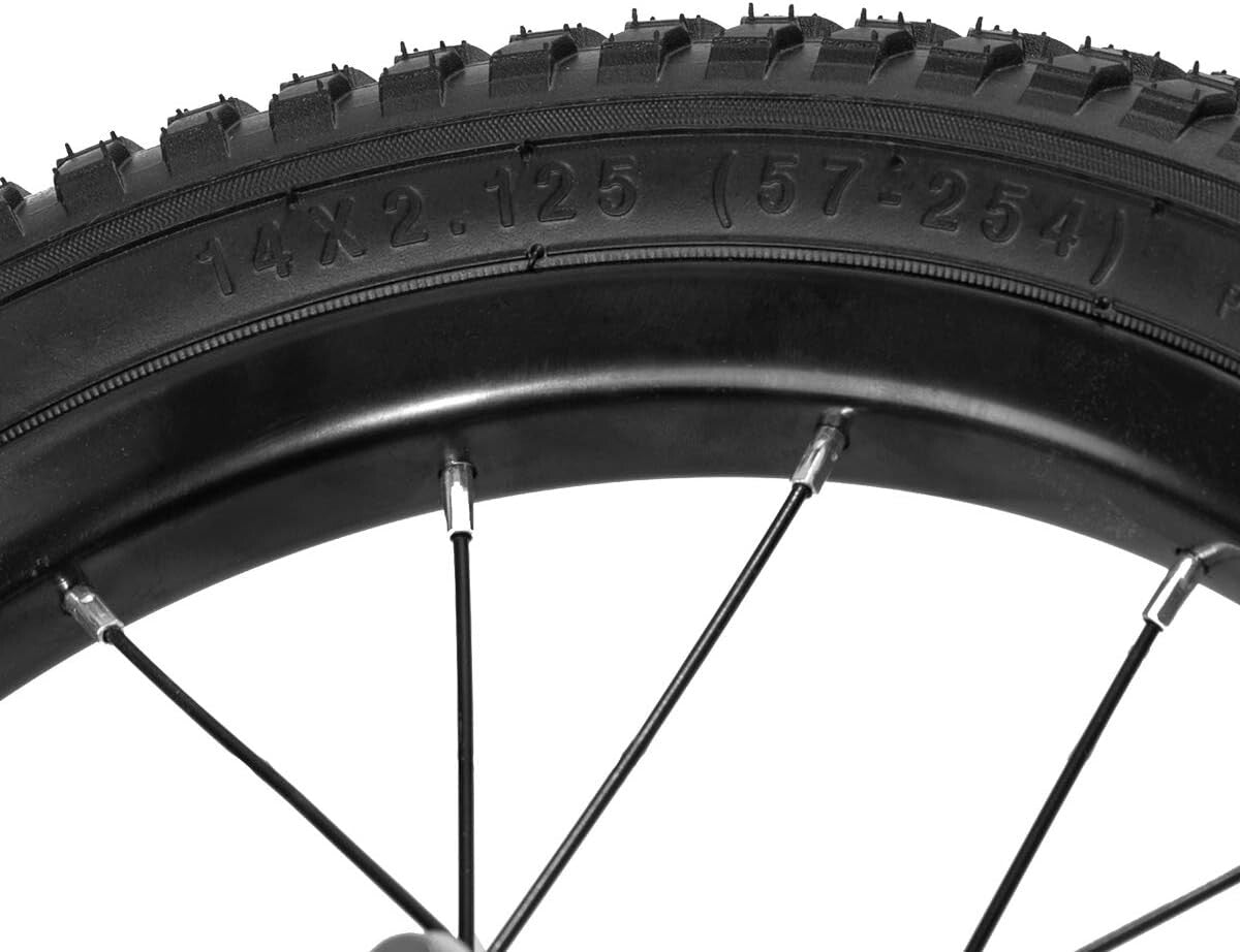 Reliable 14-Inch Kids Replacement Wheel with Stainless Spokes & Robust Tire