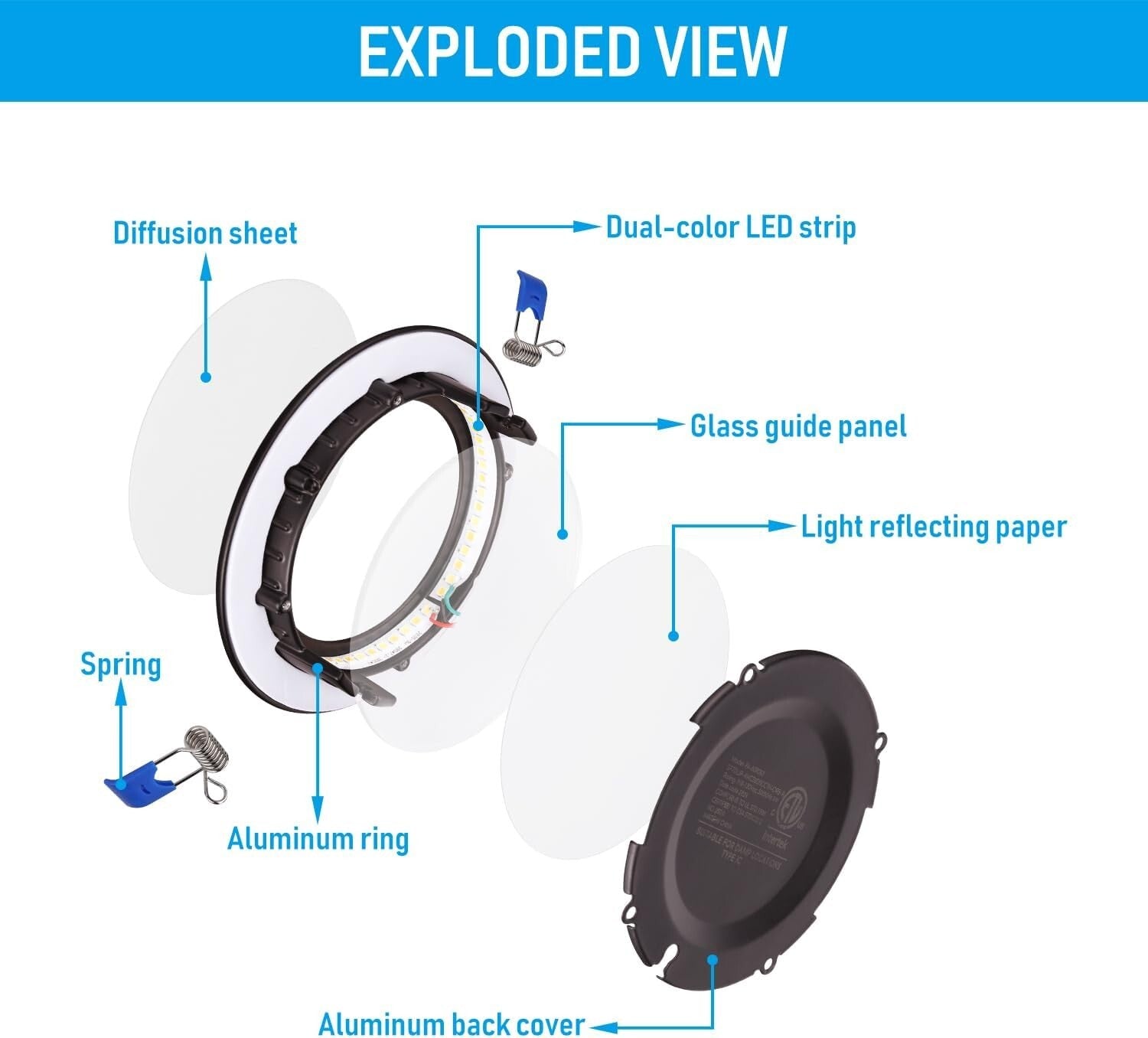 Customizable Ultra-Thin Recessed Downlights with 5 CCT - Easy Install, Pack of 6