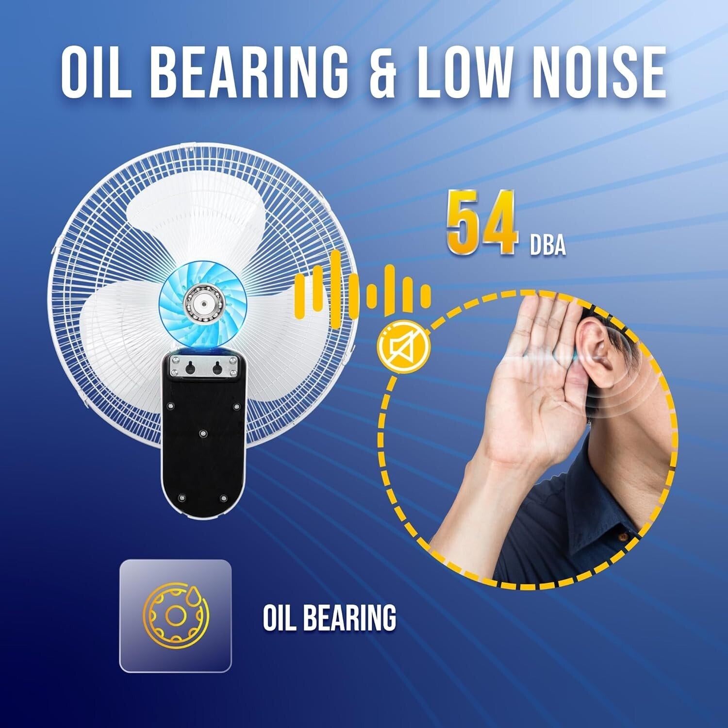 Dual 16 Inch Oscillating Wall Fans with Remote Control - Stylish & Functional