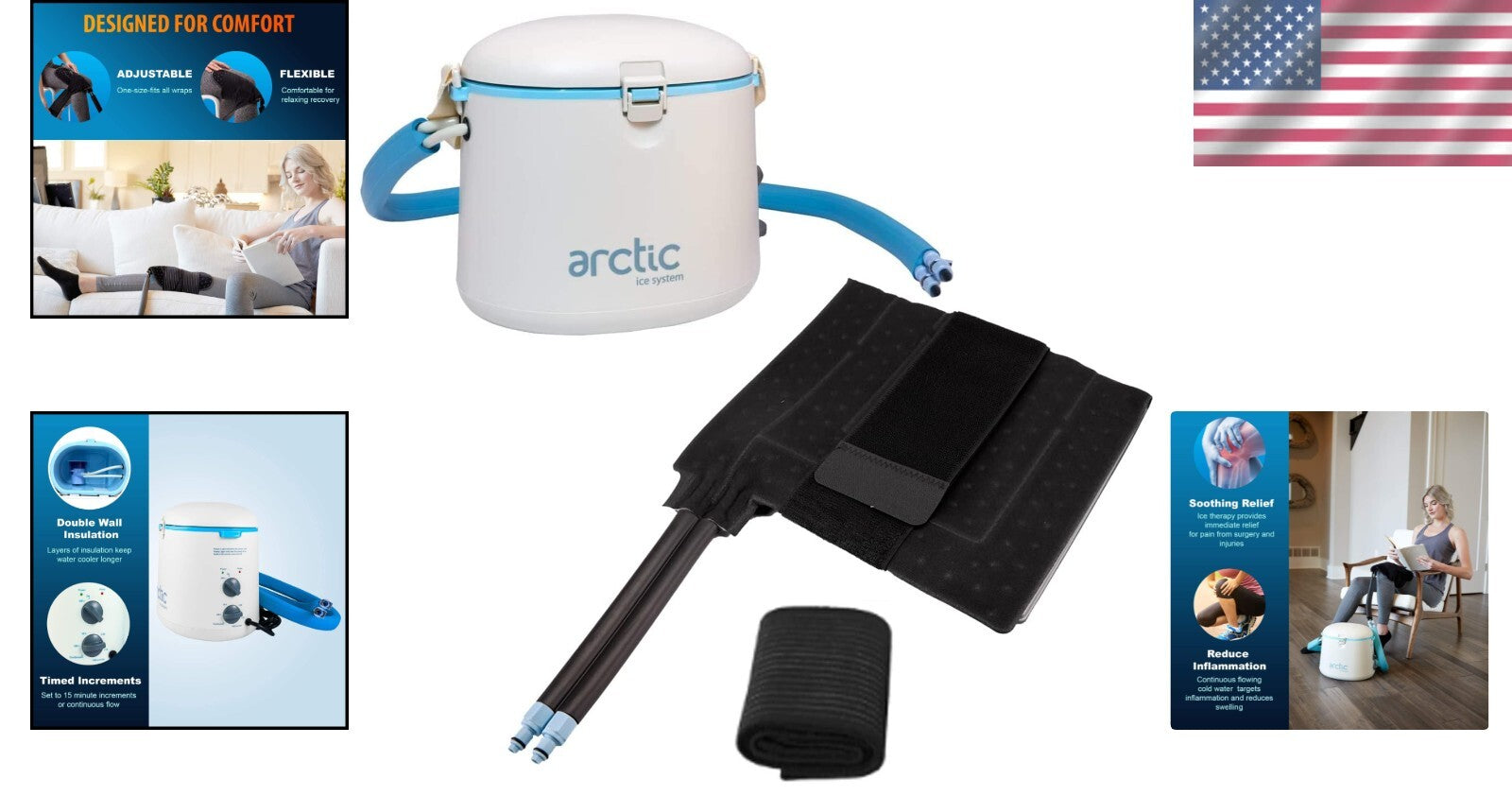 Adjustable Ice Therapy Machine with Extra Long Tubing for Consistent Relief