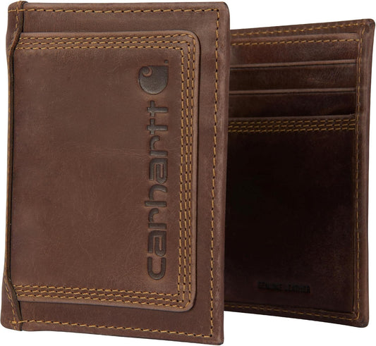Elegant Brown Leather Trifold Wallet for Men - Organized & Durable Design