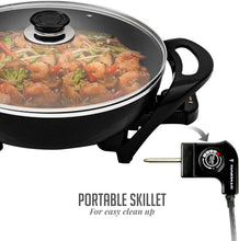 Load image into Gallery viewer, 1400W Electric Skillet: Adjustable Temp &amp; Nonstick, Perfect for Family Meals