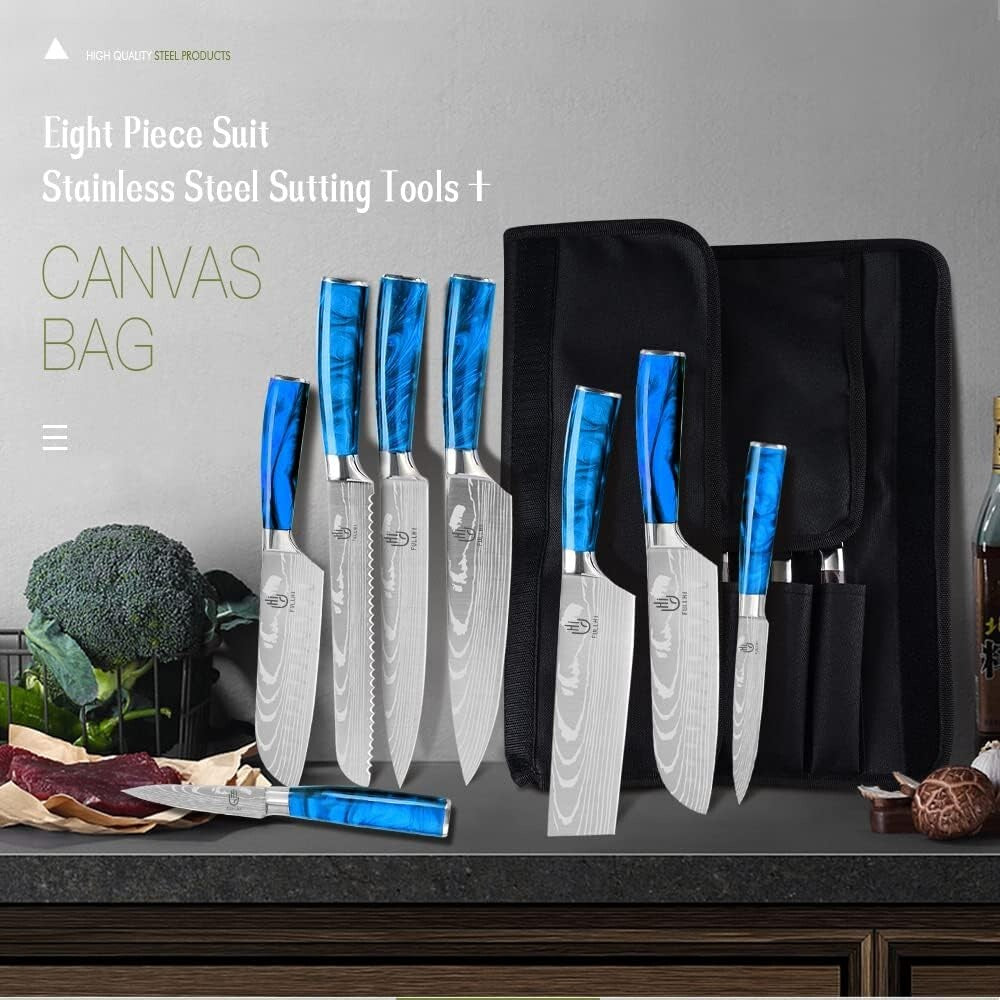 Pro-Grade 14-Piece Japanese Knife Set - Stylish & Ergonomic for Culinary Mastery