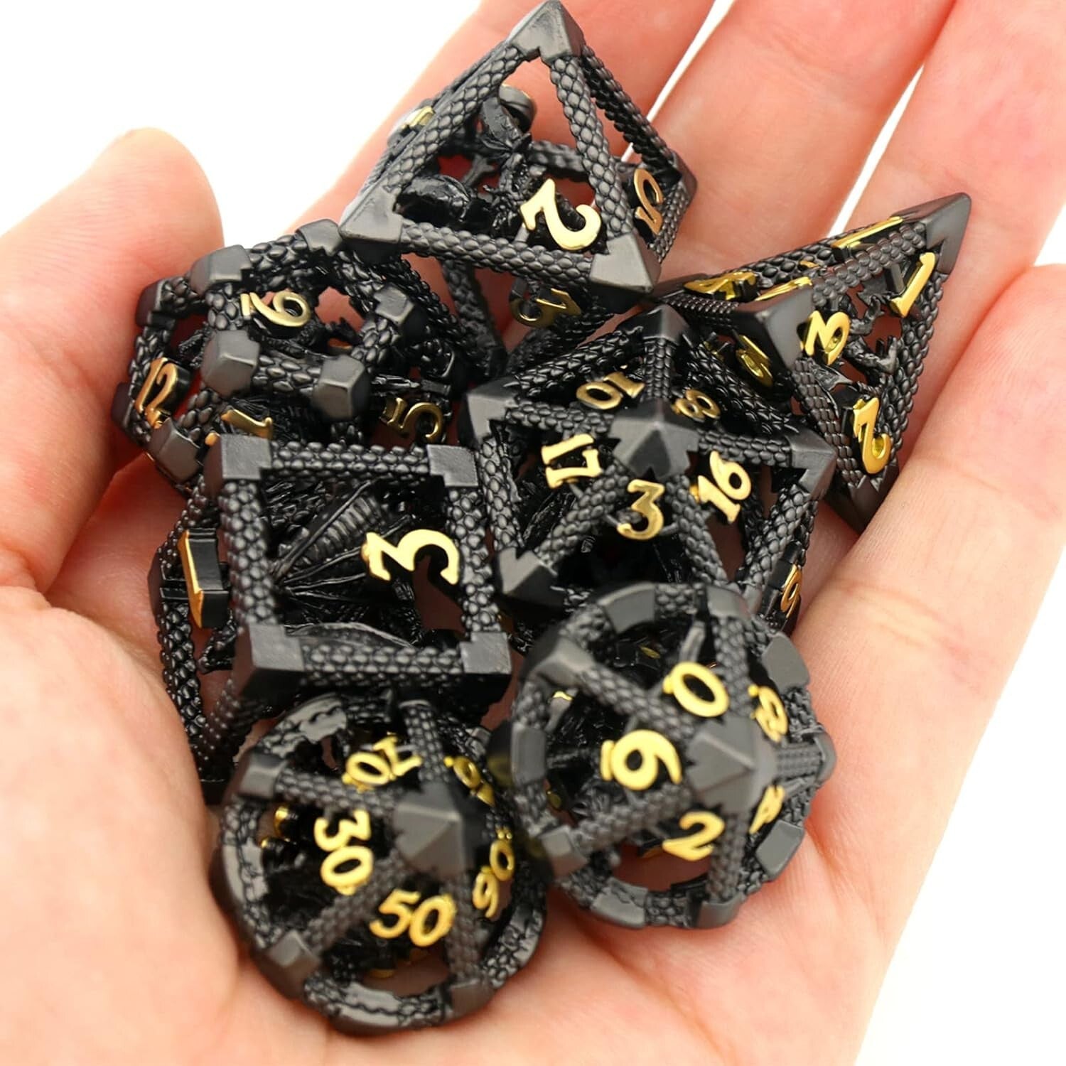 Durable Hollow Dragon Dice with Clear Numbers - Perfect for Dungeons & Dragons