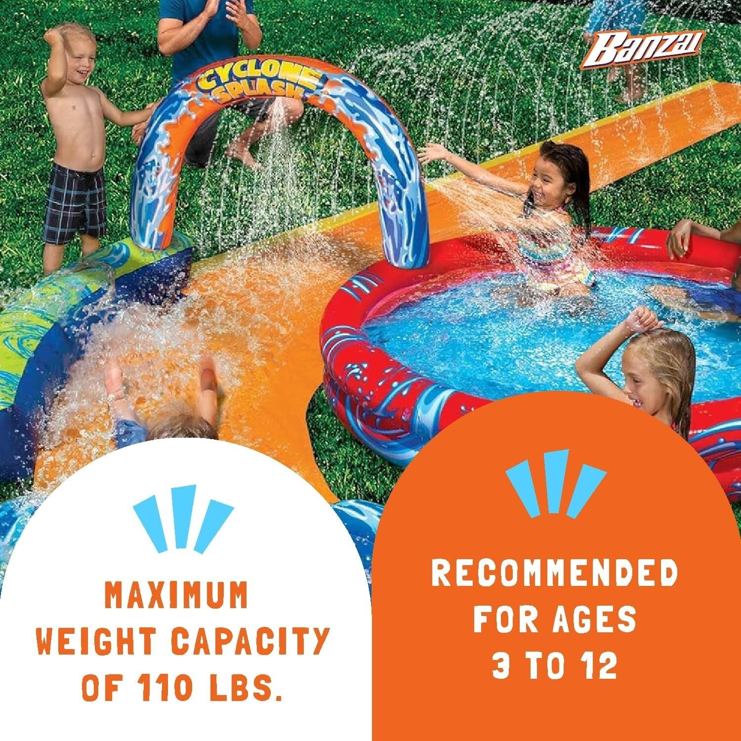 Cyclone Splash Park Set - Colorful Water Slide With Arch for Kids' Entertainment