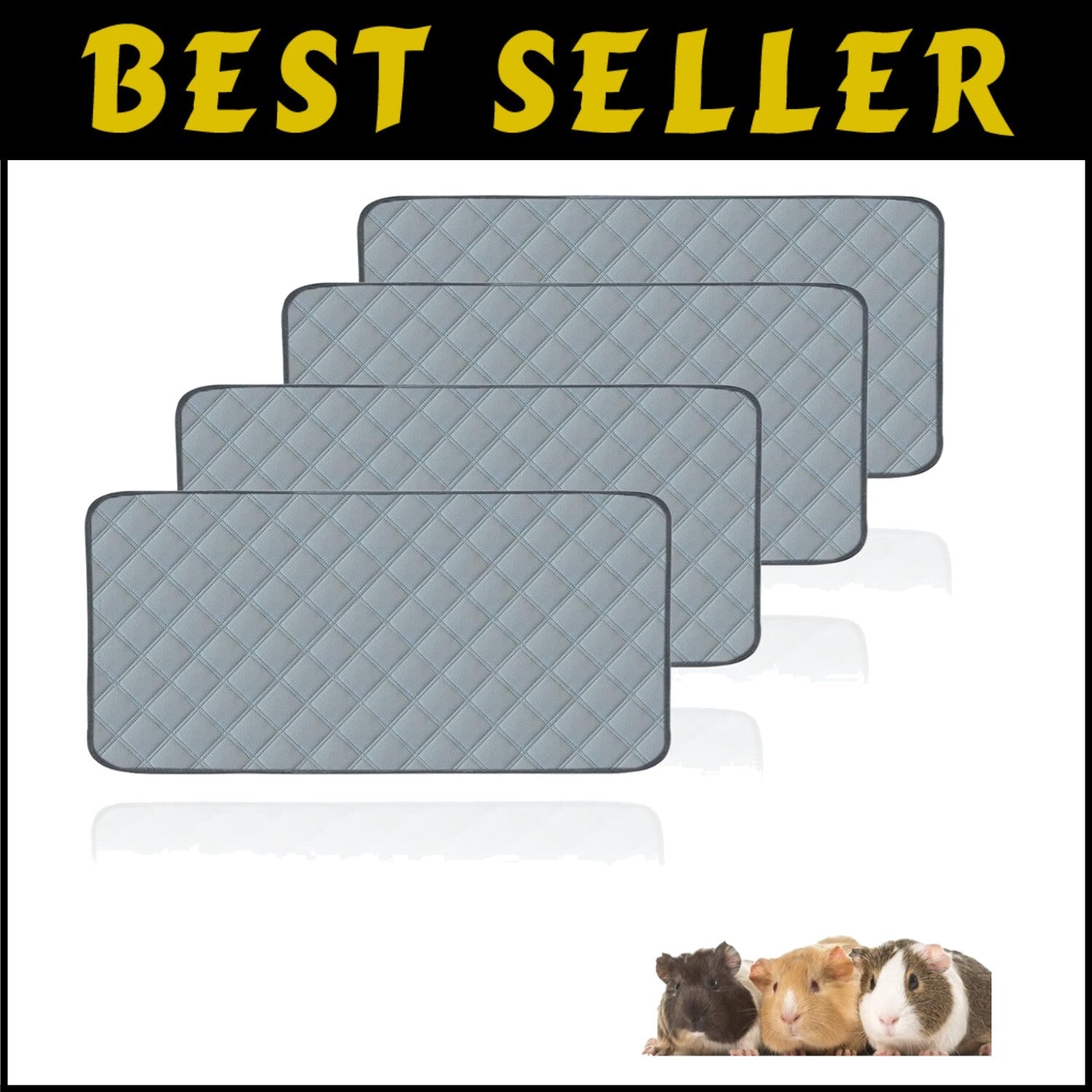 Multi-Layer Washable Guinea Pig Pads - Eco-Friendly 4-Pack Bedding Solution