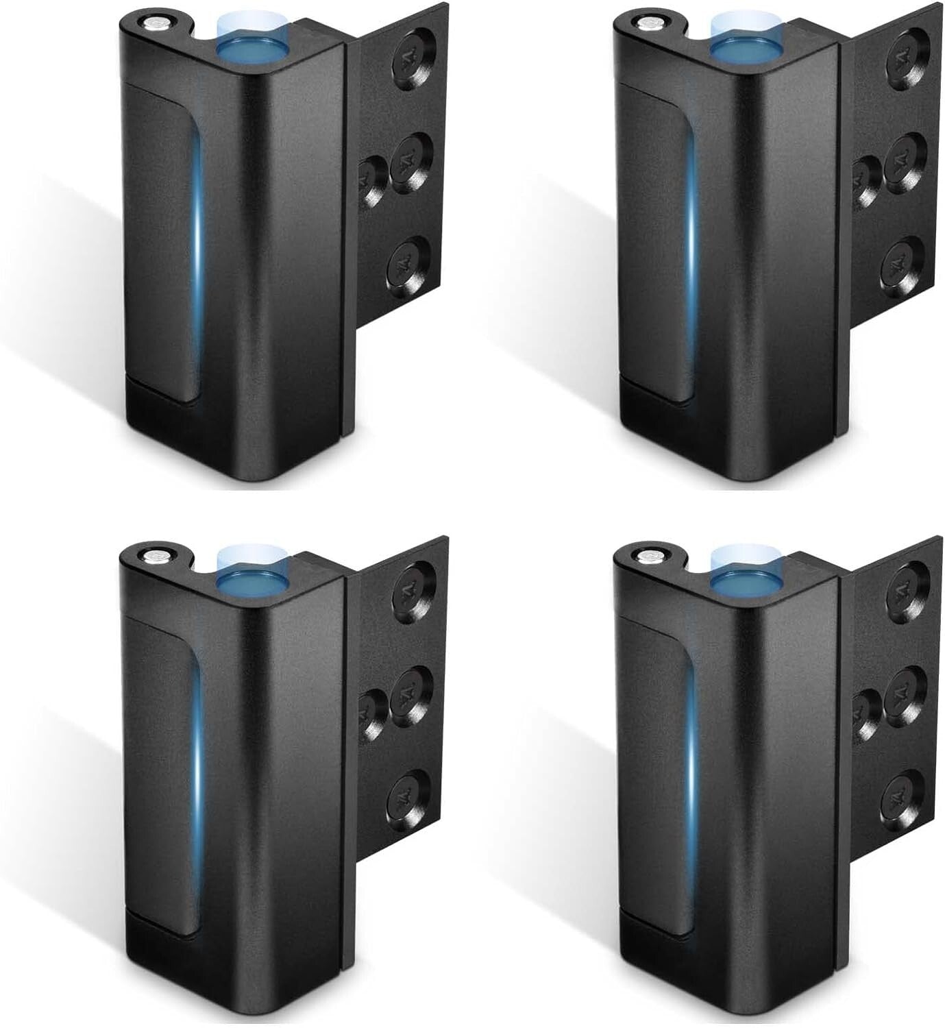 Durable Black Door Lock Latch - 4Pack Childproof Reinforcement for Home Security