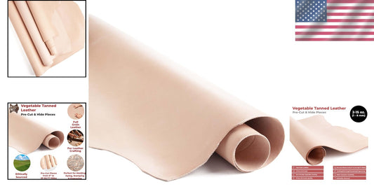 Eco-Friendly 4-6 SQ FT Pre-Cut Cowhide Leather - Perfect for Crafting & Tooling