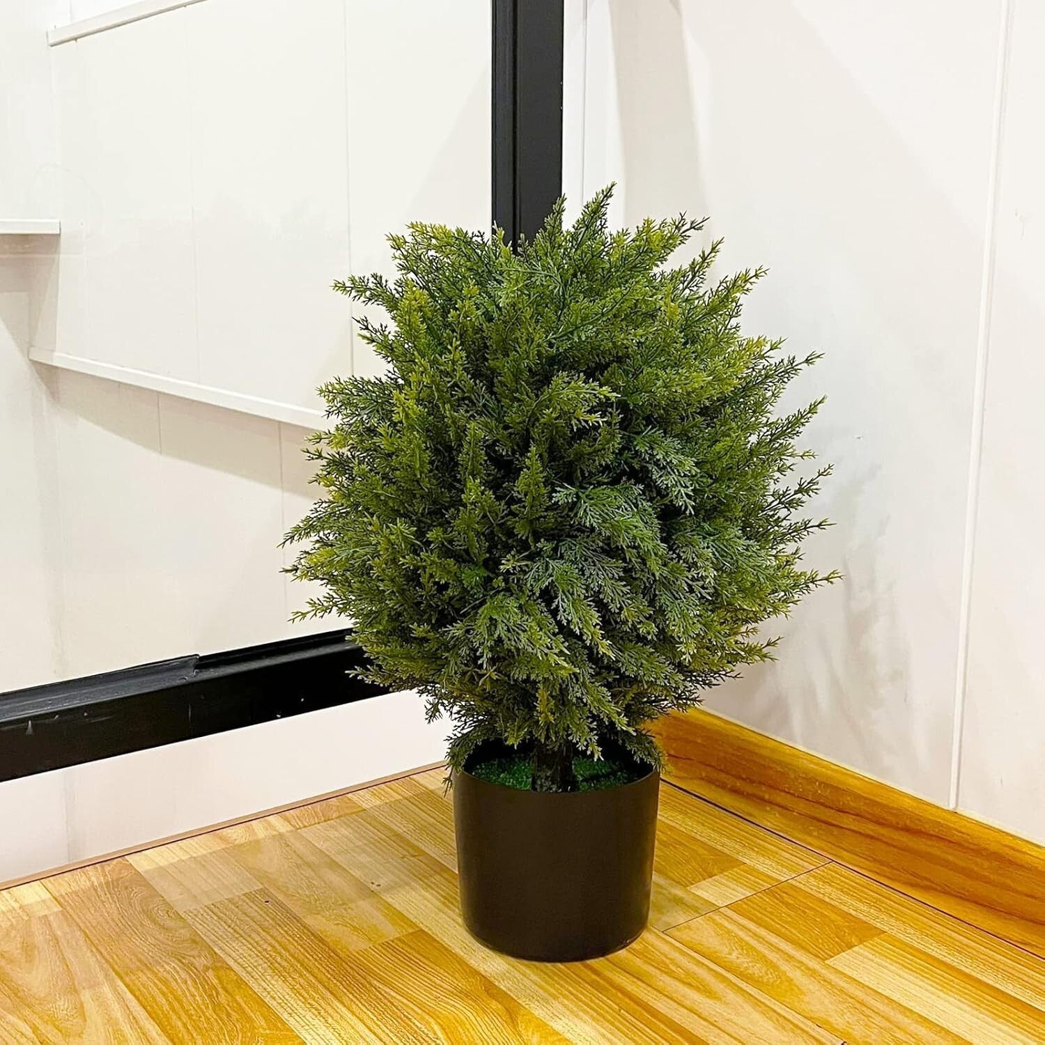 Decorative 19.7” Topiary Ball Tree Set - Weighted Pots & UV Protection Included